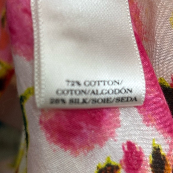 Ann Taylor Silk Blend Floral Button Front Blouse - Picture 7 of 8